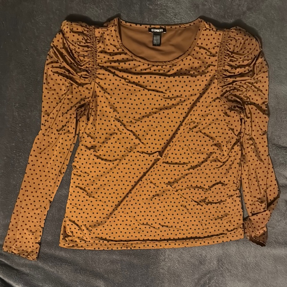 Brown Polka Dot Women's Top